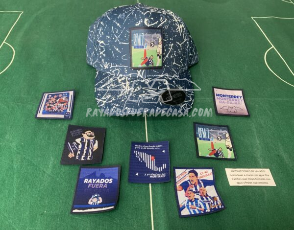 Gorra Rayados con 7 parches intercambiables ajustable unitalla