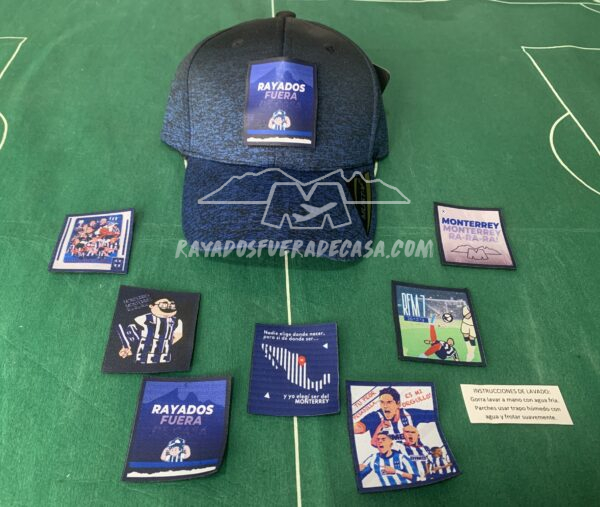 Gorra Rayados con 7 parches intercambiables ajustable unitalla