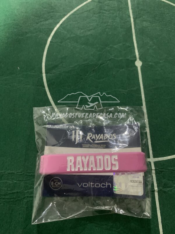 Pulsera Rayados rosa con blanco