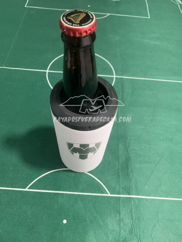 Portalatas de acero inoxidable Norday con escudo de Rayados