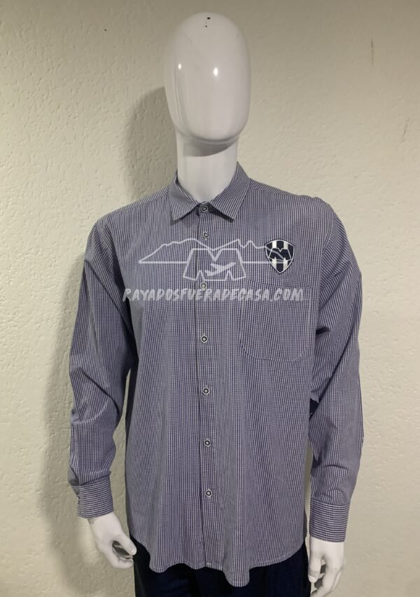 Camisa formal Rayados cuadros azul con blanco