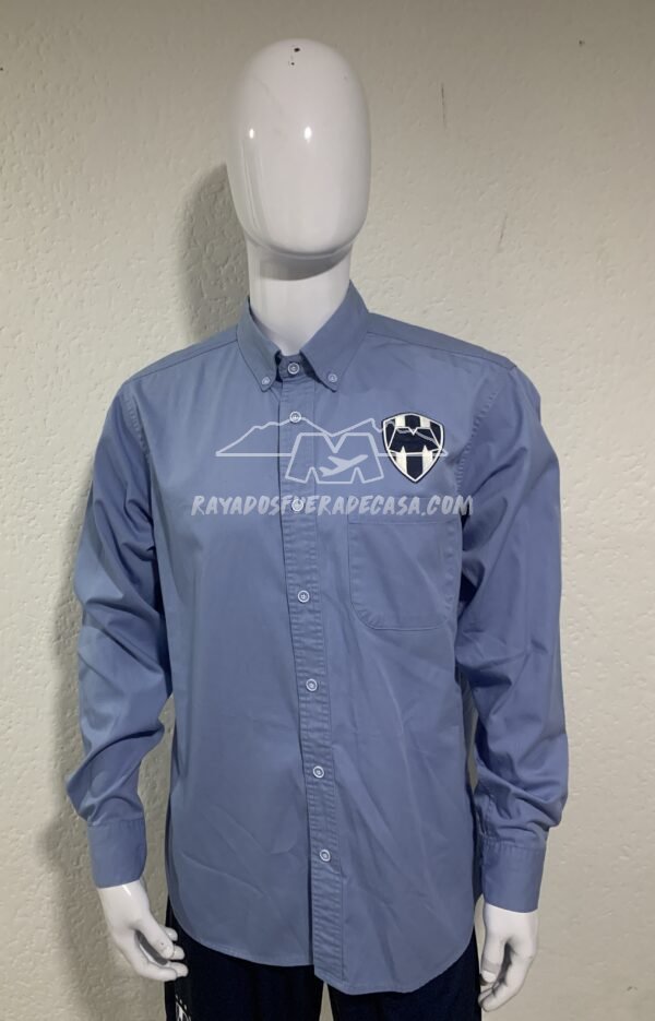 Camisa formal Rayados lisa color azul